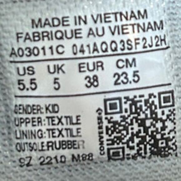 Converse All Star -CT Platform Lugged -Sneakers -Black -Big Girl's -5.5 -A03011C - Picture 10 of 10